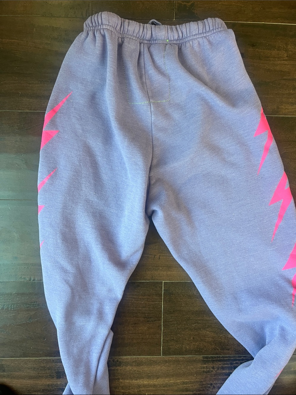 Aviator Nation Lavender BOLT 4 SWEATPANTS Neon Pink Bolts XS - Picture 6 of 6
